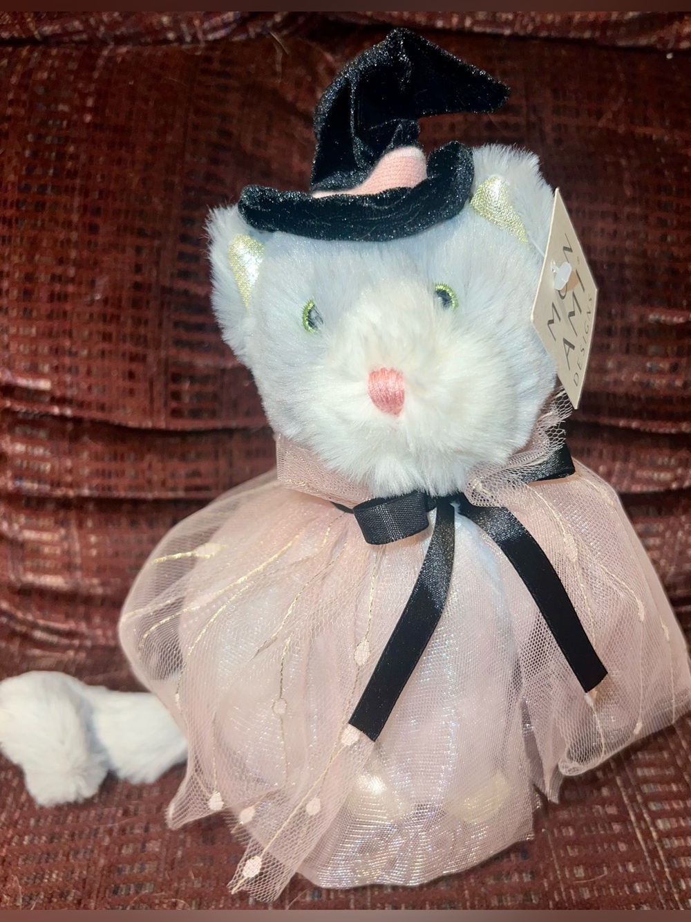 *NEW* MON AMI Willow Cat Witch Gray Seasonal Plush Toy FALL HALLOWEEN